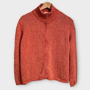 Bryn Walker Full Zip Sweater Marled Orange Women’s Large